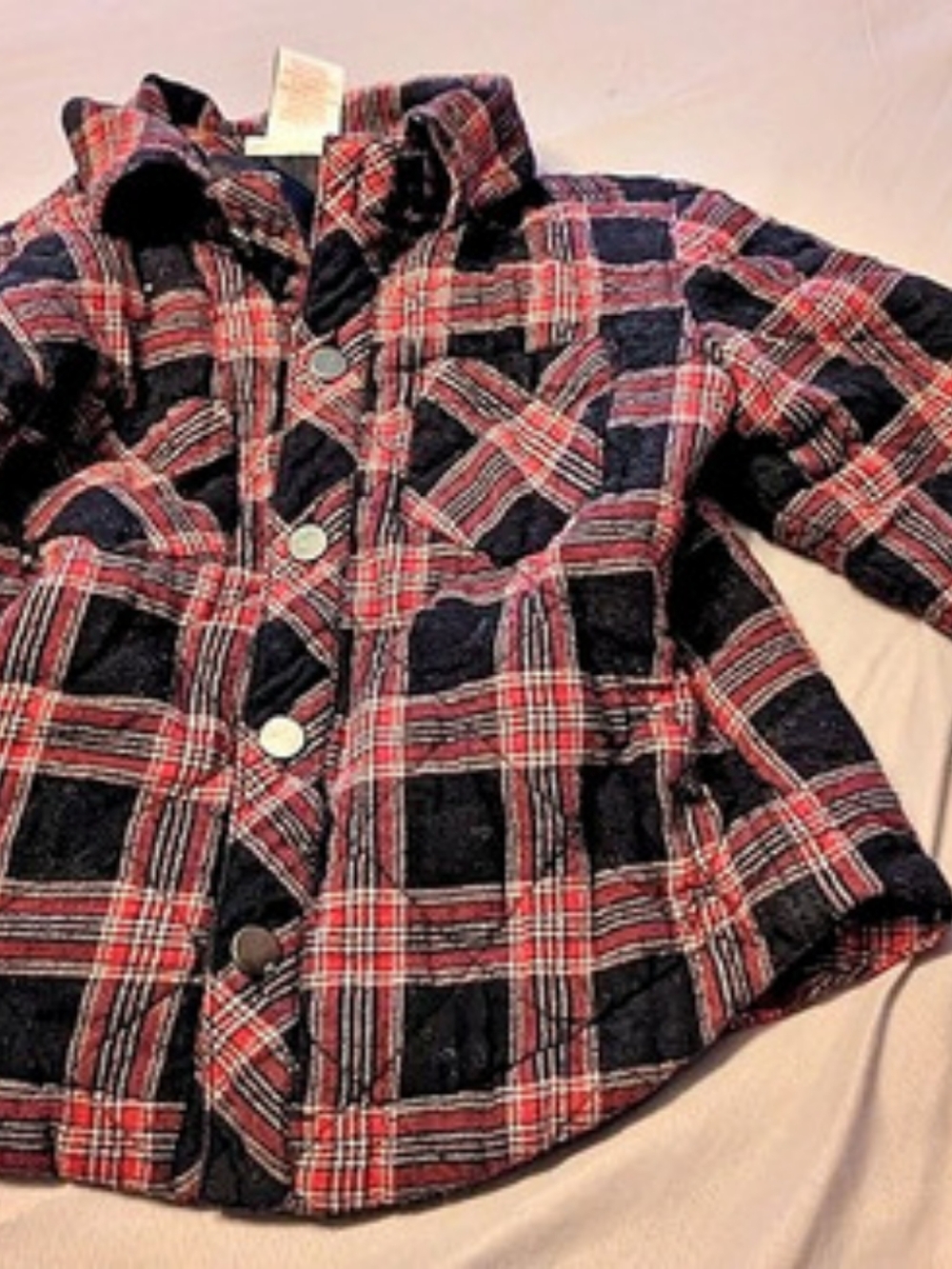Tommy Bahama Plaid Shirt Jacket in Black & Red Size Medium
